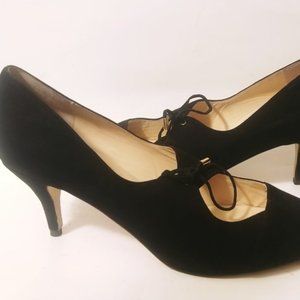 Sasha London Black Suede Heel Pumps sz 12